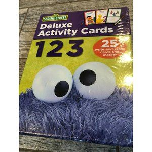 New Sesame Street Deluxe 123‎ Activity Counting Flash Cards Markers Education